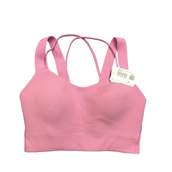 Lululemon Like A Cloud Longline Bra D/DD *Ribbed DHMU Pink $68 Size 4 New w/tag